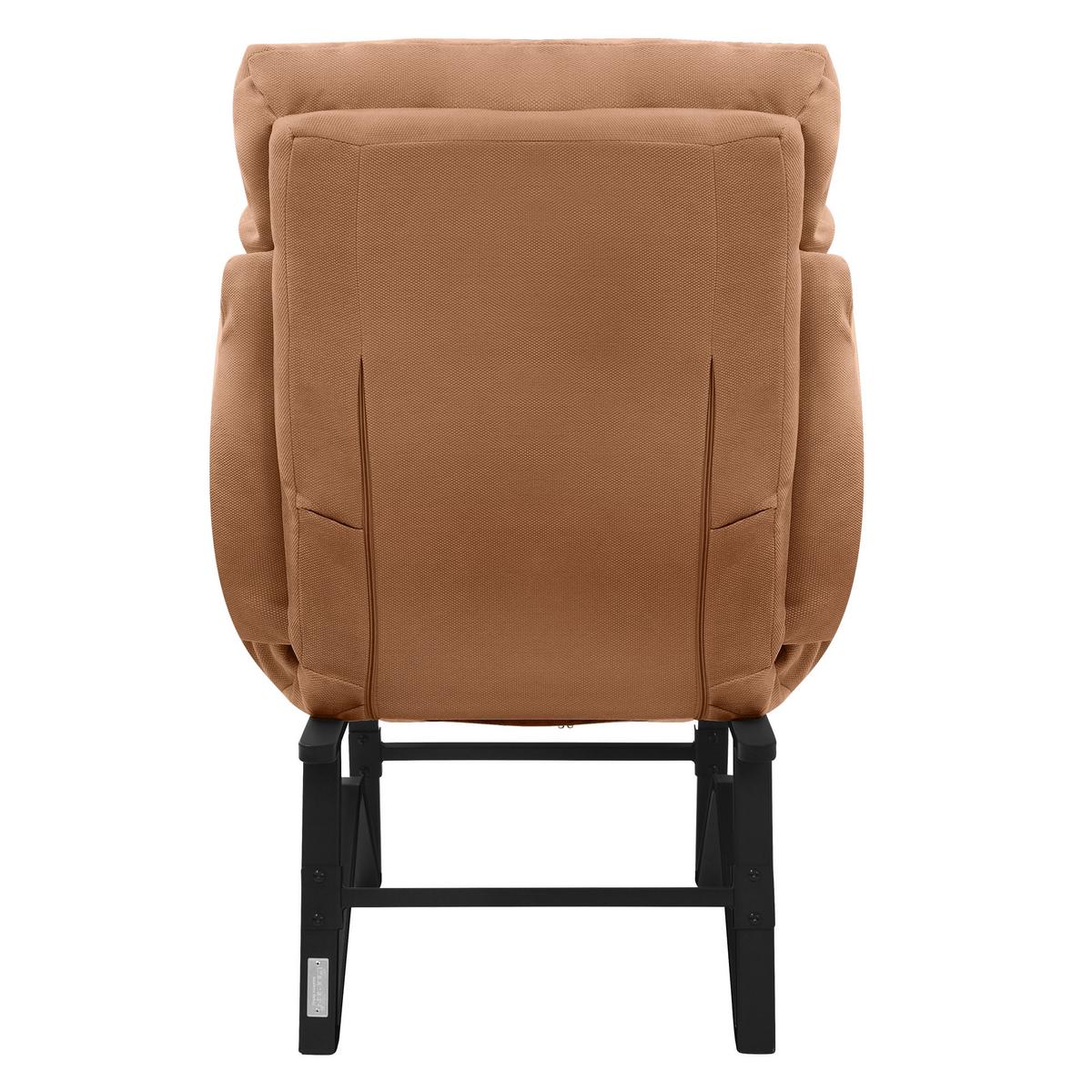 SESSEL mit Liegefunktion Braun Leinenbezug Relaxsessel verstellbar für Wohnzimmer - Schwarz/Braun, Textil/Metall (85/102/82cm) - ML-DESIGN