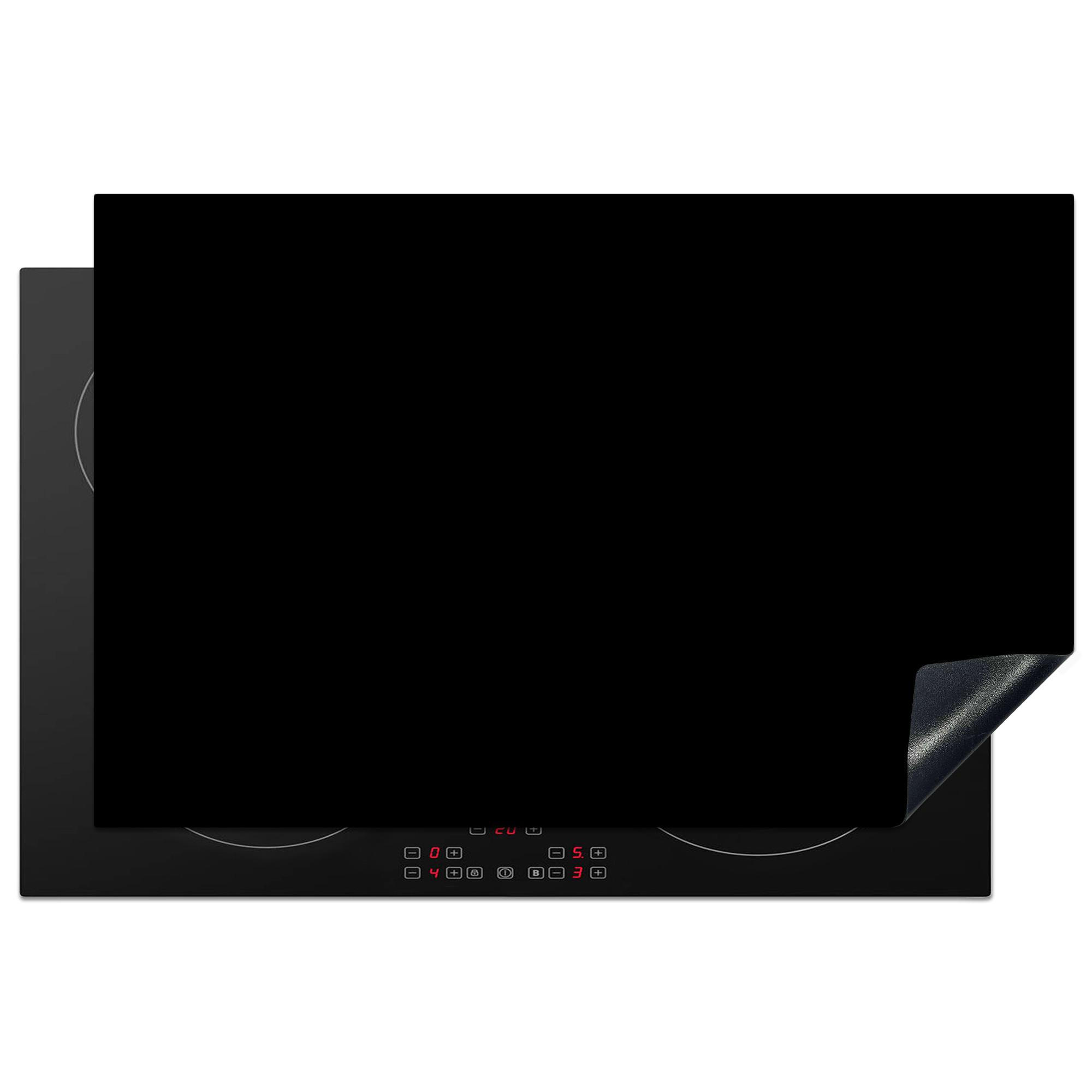 HERDABDECKPLATTE Schwarz - Einfarbig Induktionsschutz 80x52.2 cm - Schwarz, Kunststoff (80.2/52.2/0.2cm) - MuchoWow