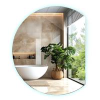 LED SPIEGEL 63 cm x 70 cm Unregelmäßiger Form Kaltweiß 6500K - Blaugrau, Glas (63/70/0.4cm) - TULUP
