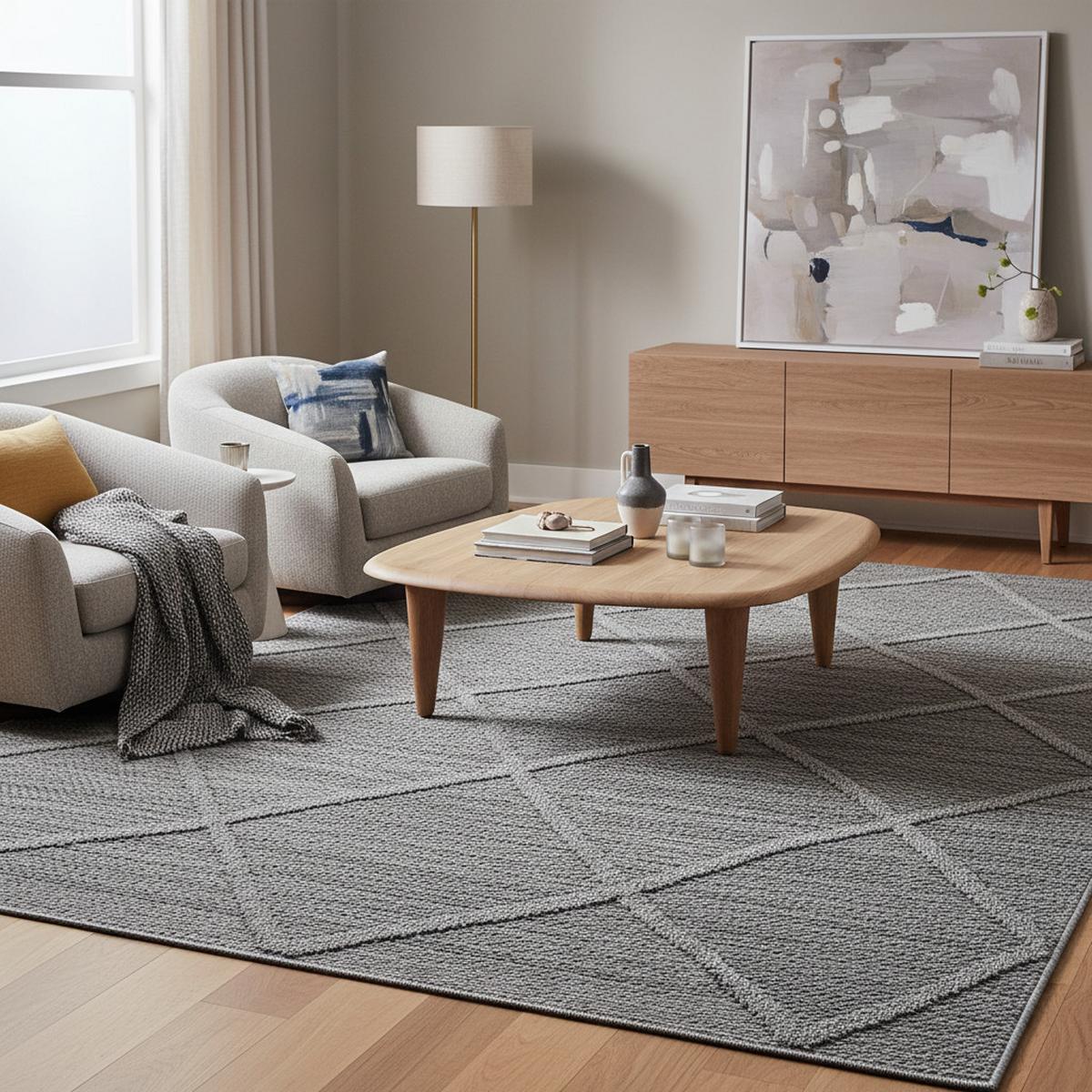 TEPPICH Outdoor IMST in Grau, im Boho-Stil, 120 x 170 cm - Grau, Textil (120/170cm) - KADIMA DESIGN