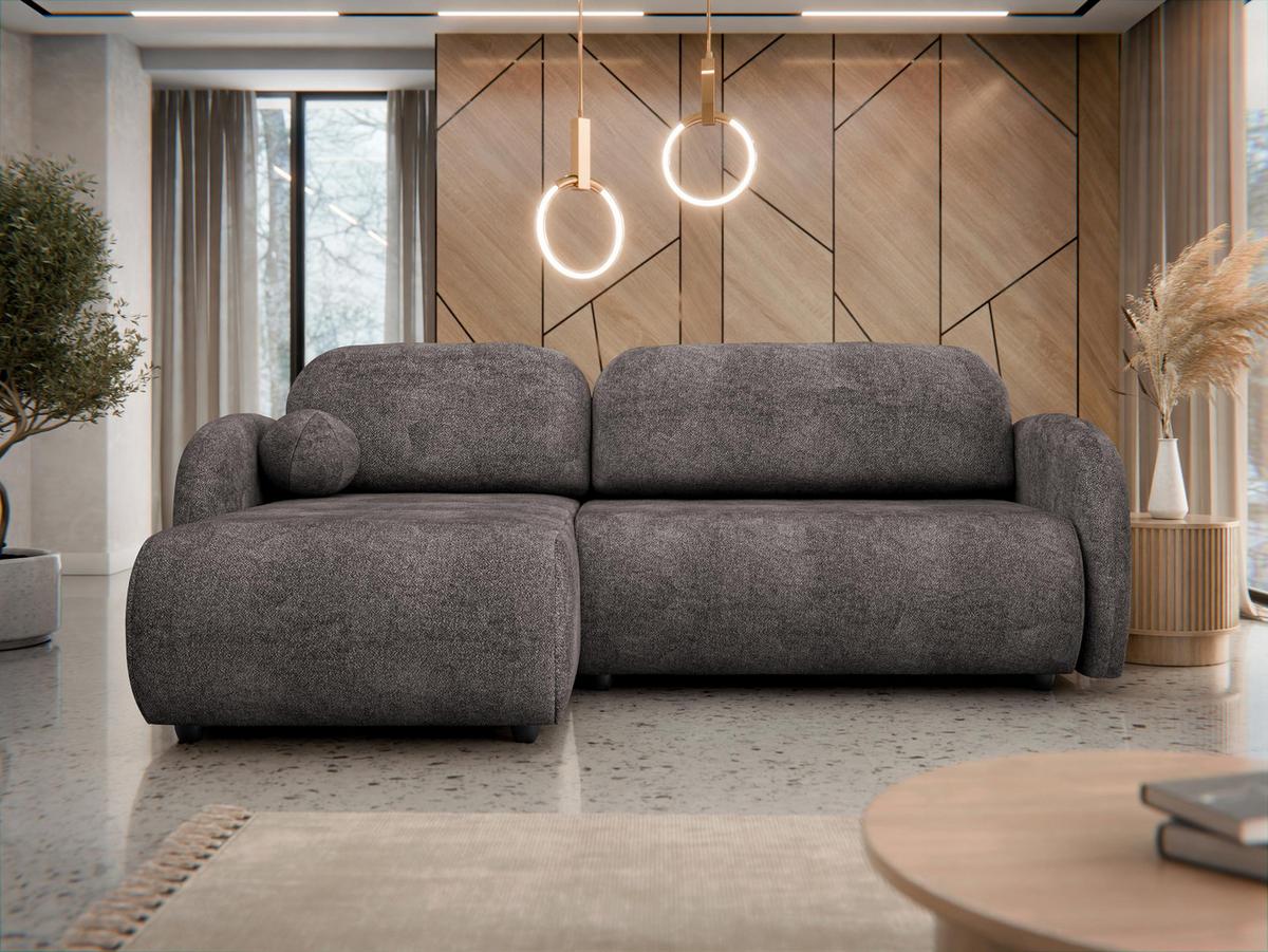ECKSOFA Dream L - Schwarz/Braun, Holz/Kunststoff (233/160cm) - MIRJAN24