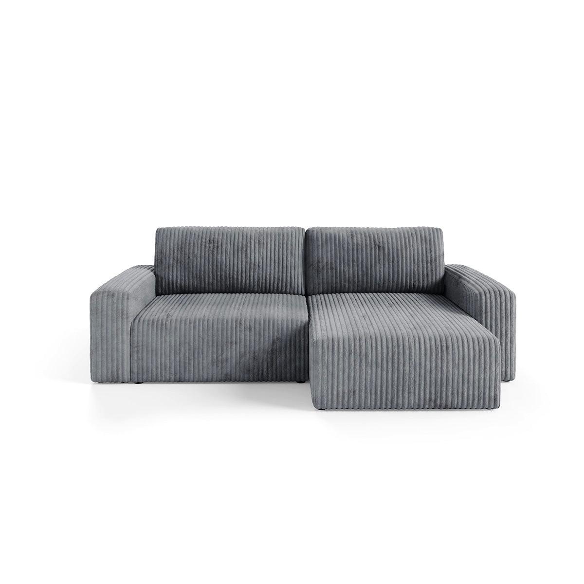 ECKSOFA Angela 3 Sitzplätze Dunkelgrau - Grau, Holz (252/149cm) - Petits-meubles