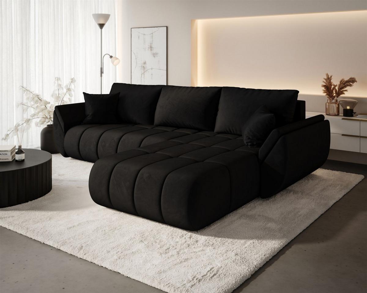 ECKSOFA Misato In Monolith - Anthrazit, Holzwerkstoff/Textil (280/175cm) - Fun Möbel