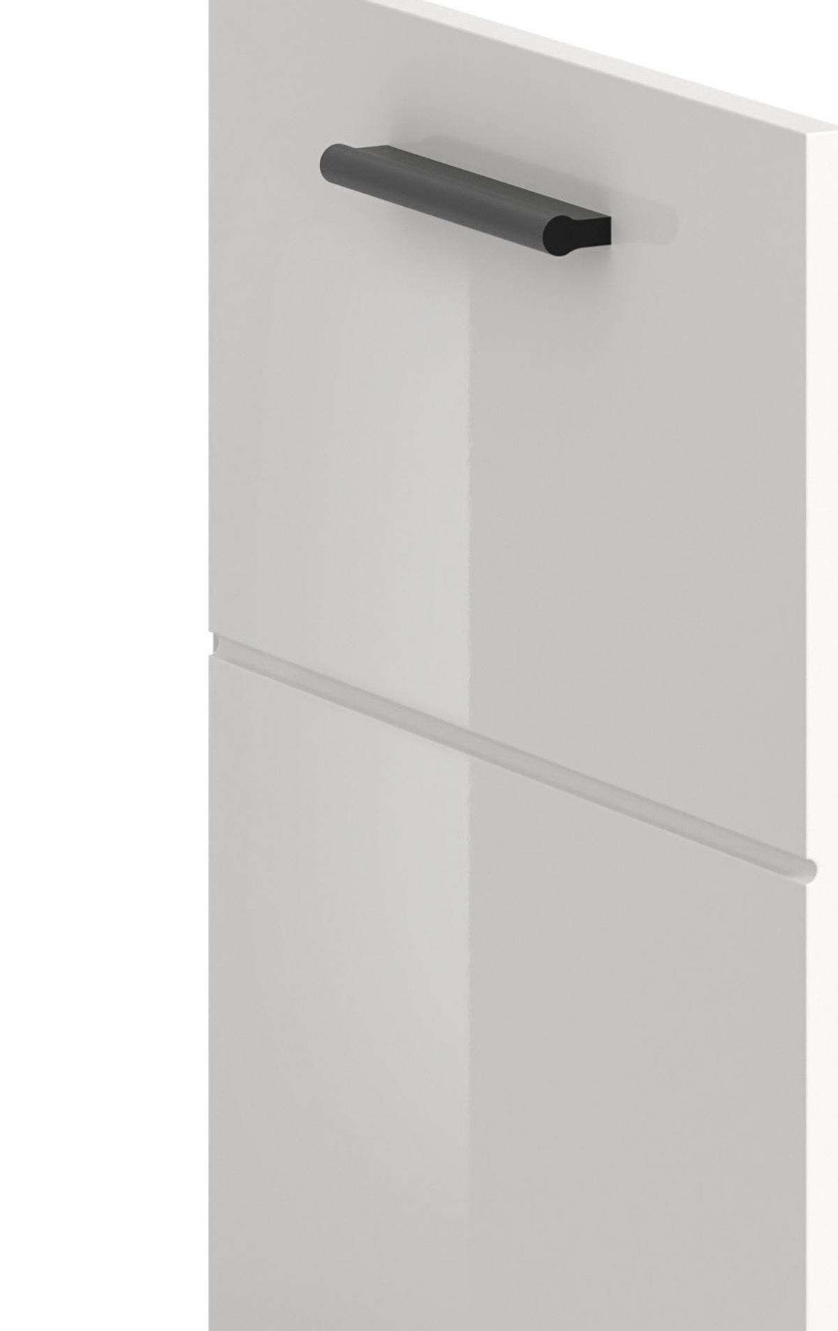 WASCHBECKENUNTERSCHRANK weiß Hochglanz 40 cm, Badschrank auf Rollen - Weiß Hochglanz/Schwarz, Holzwerkstoff/Kunststoff (40/58/30cm) - Inn.Furn