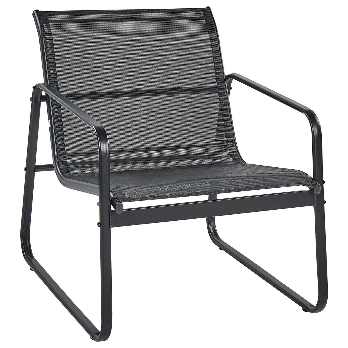 LOUNGE SET 4-Sitzer Metal Schwarz Barrea - Schwarz, Metall - Beliani