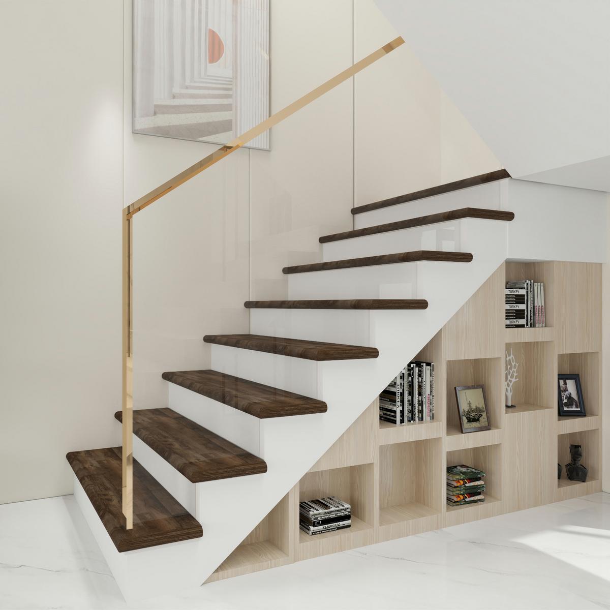 TREPPENVERKLEIDUNG-SET 2 TLG. Bunschoten - Dunkelbraun, Kunststoff (120/32cm) - NEU.HOLZ