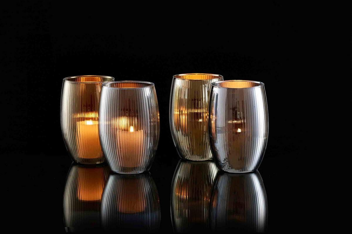 WINDLICHTER Elysia ø 14 cm 4er Set - Goldfarben, Glas (14/20/14cm) - Ritzenhoff Breker