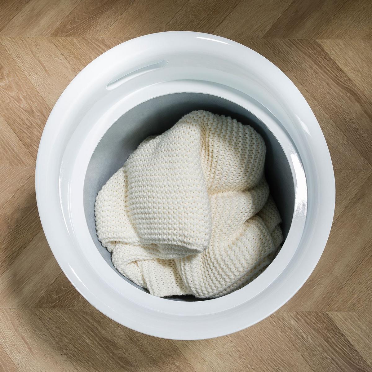 SITZHOCKER DANIEL weiß/grau - Weiß/Grau, Textil (35/50/35cm) - IDIMEX