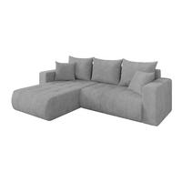 ECKSOFA mit Schlaffunktion Ottomane Links MILA-L 277x194x86 Grau Cord - Schwarz/Grau, Holzwerkstoff/Kunststoff (277/194cm) - ALTDECOR