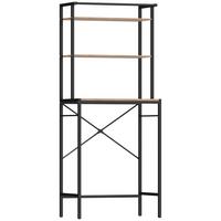 WASCHMASCHINENREGAL Metall Spanplatte Braun und Schwarz - Schwarz/Braun, Holzwerkstoff/Metall (40/161.8/67cm) - HOMCOM