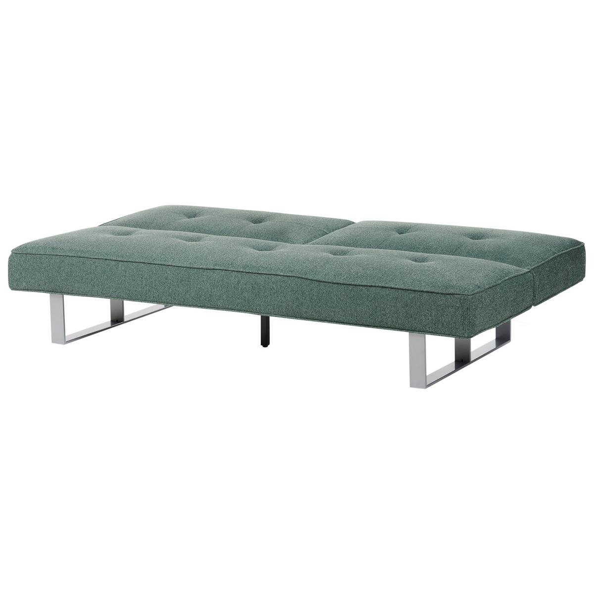 3-SITZER-SCHLAFSOFA grün Dublin - Silberfarben/Grün, Textil (190/38/88cm) - Beliani