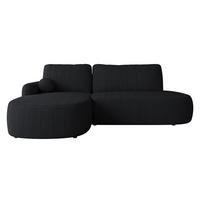 ECKSOFA Loridu O Cord, Seite: Links - Schwarz, Holz/Kunststoff (274/174cm) - MIRJAN24