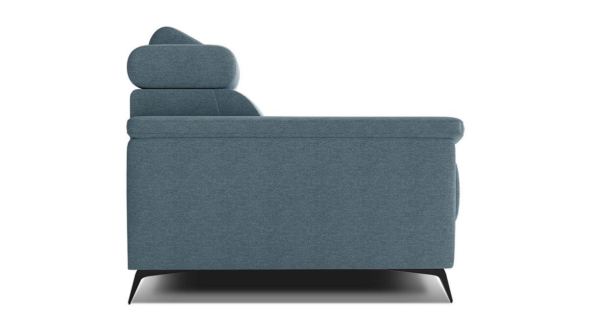 SOFA TAUNUS 2-Sitzer, hellblau - Schwarz/Hellblau, Holzwerkstoff/Textil (141/80/102cm) - Wozimo