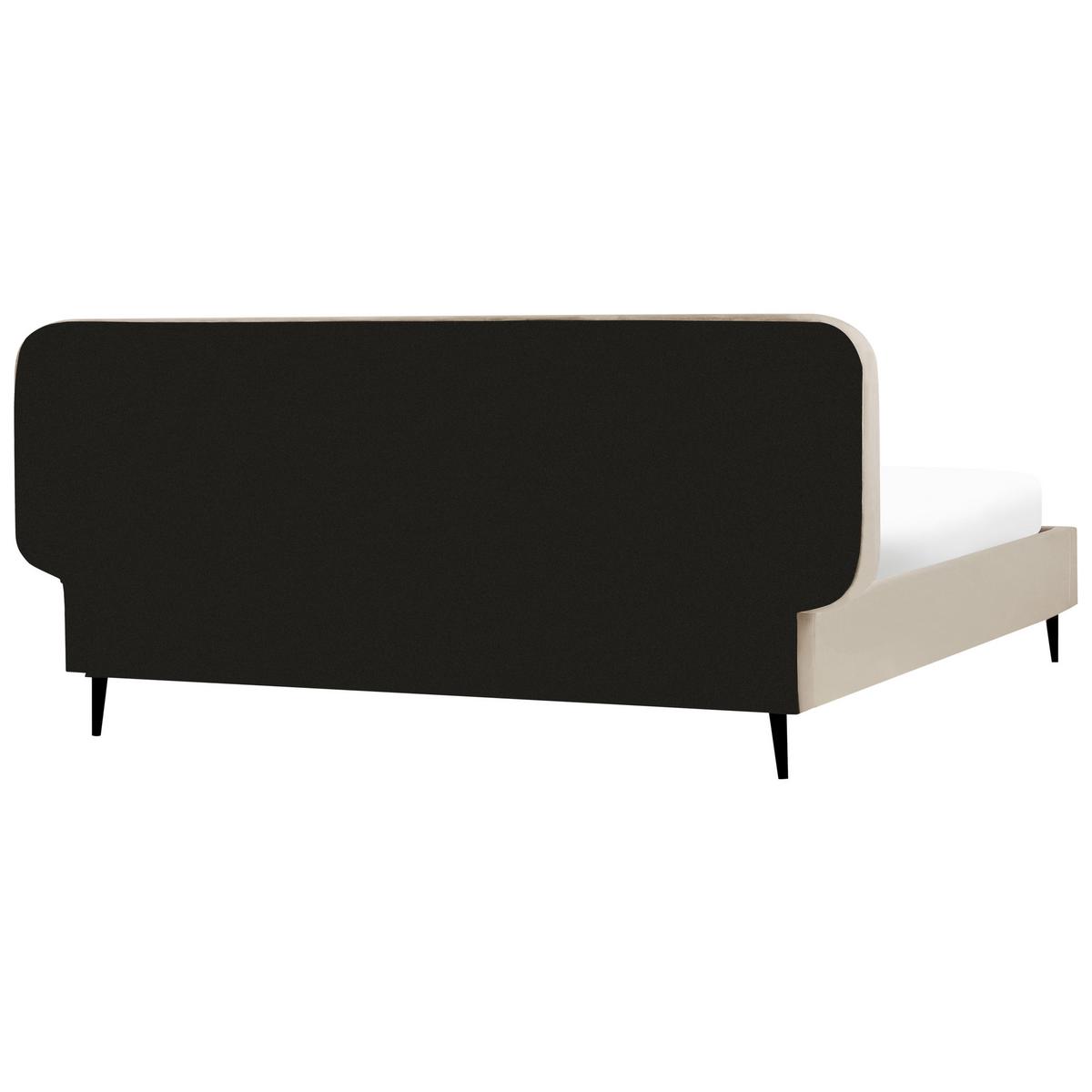 BETT mit Lattenrost 180/200 cm Taupe Brin - Taupe/Schwarz, Textil (180/200cm) - Beliani