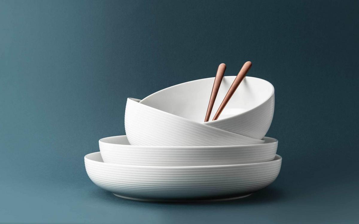 FOODBOWL Beat Color Glaze Weiß 20/25/28 cm 3-tlg. - Weiß, Keramik (1cm) - Seltmann Weiden