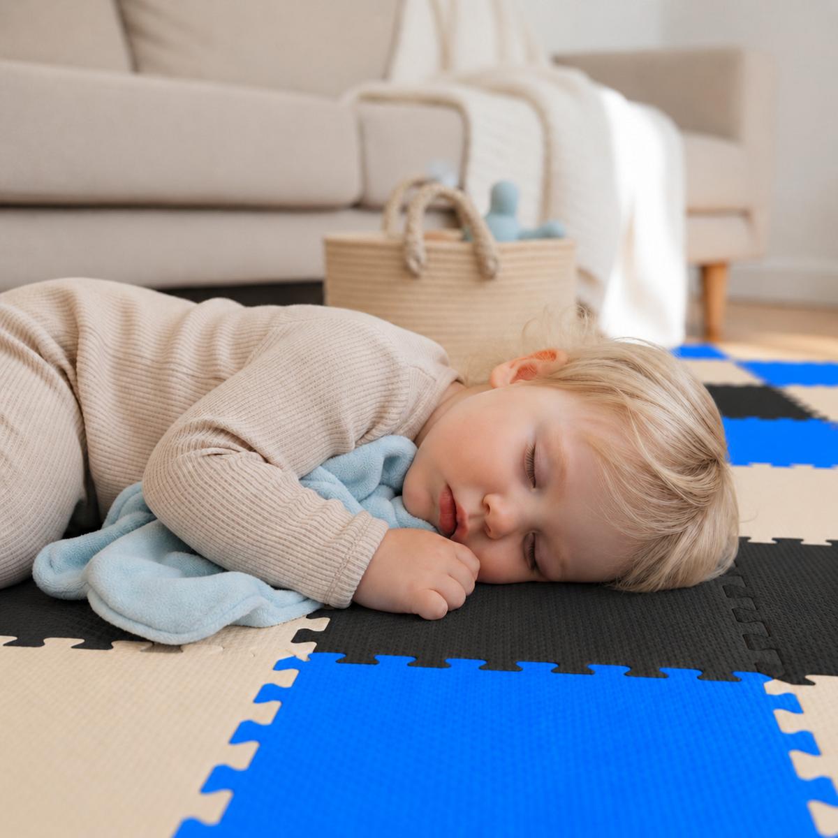 SPIELMATTE ab Null - 270/90 cm Puzzlematte Schwarz - Multicolor, Kunststoff (30/30cm) - Littletom