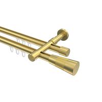 GARDINENSTANGE INNENLAUF Prestige Tanara 600 cm (geteilt in 3 x 200 cm), 2-läufig, 20 mm Ø Messing-Optik - Messingfarben/Goldfarben, Metall (600cm) - INTERDECO