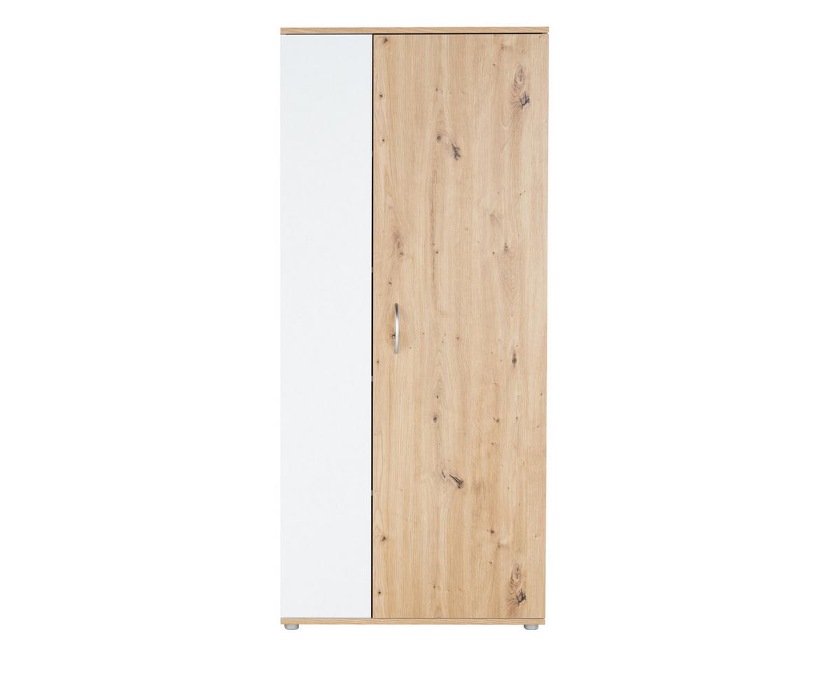 MEHRZWECKSCHRANK 70/159/35 cm Weiß Artisan Oak - Silberfarben/Eiche Artisan, Holzwerkstoff/Kunststoff (70/159/35cm) - arthur berndt