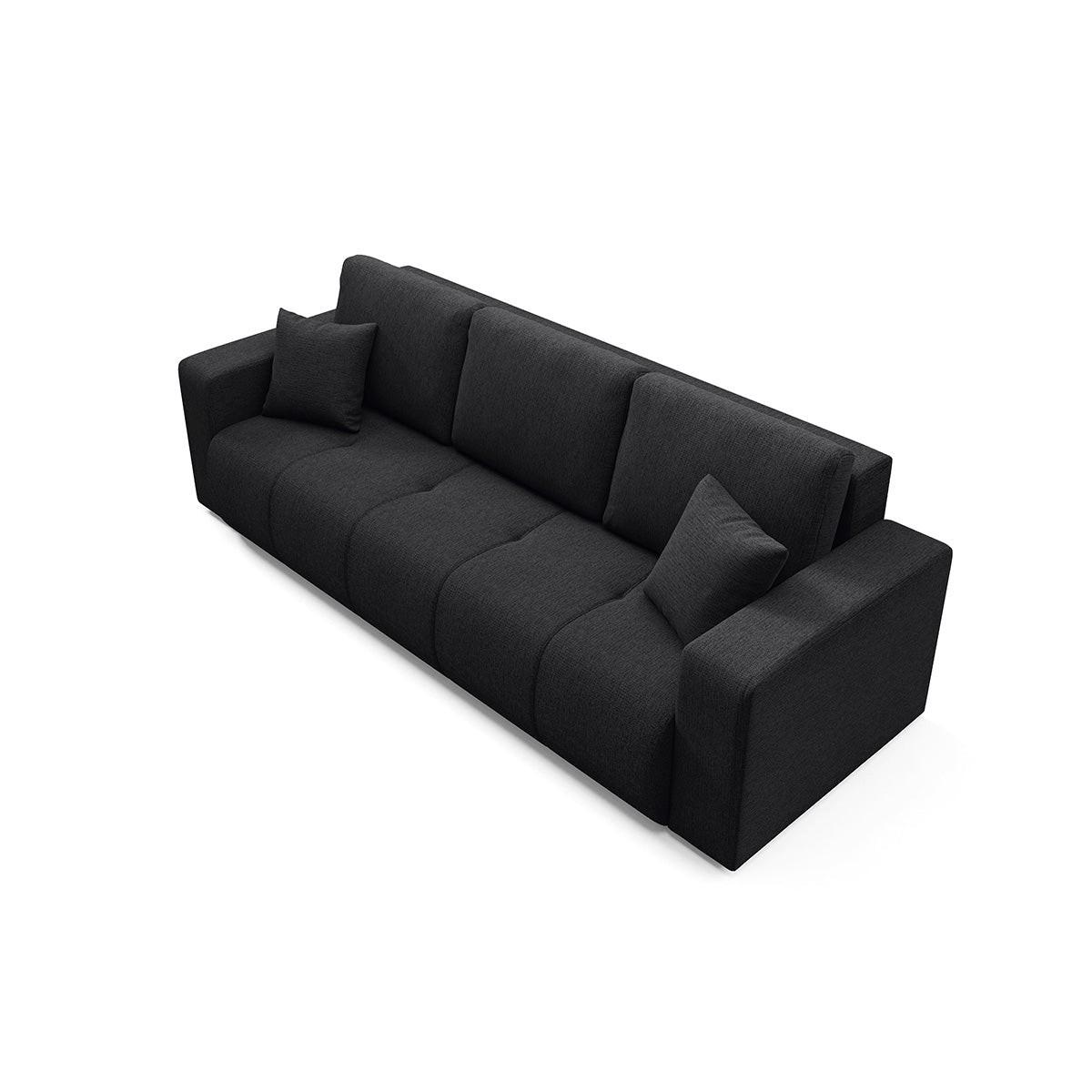 SOFA Vasco 3 Sitzplätze Schwarz - Schwarz, Holz (244/86/92cm) - Petits-meubles