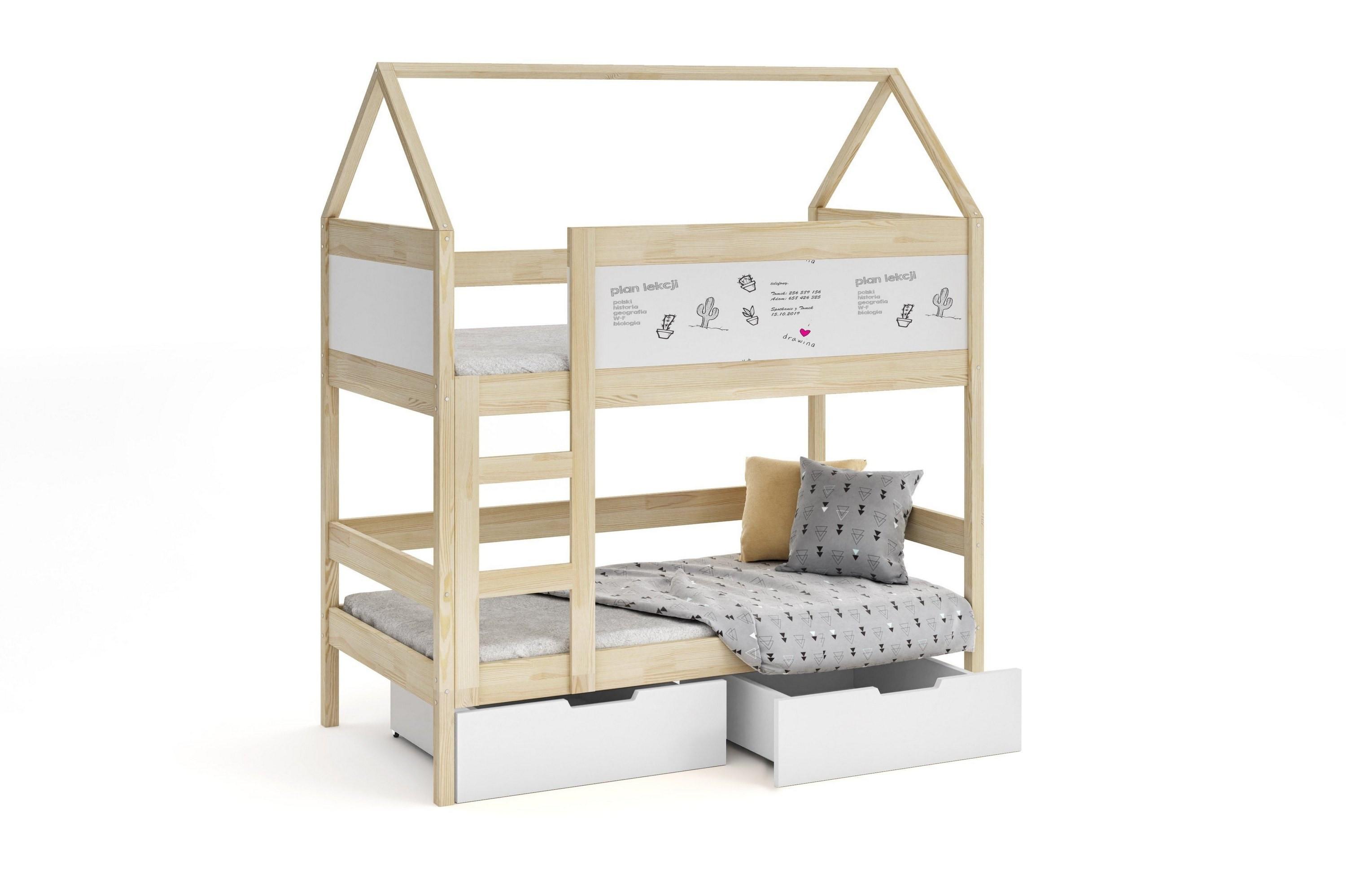ETAGENBETT TAMI mit Bettkasten 80x180 cm Kieferfarben - Weiß/Kieferfarben, Holz (80/180cm) - MASSENO