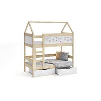 ETAGENBETT TAMI mit Bettkasten 80x180 cm Kieferfarben - Weiß/Kieferfarben, Holz (80/180cm) - MASSENO