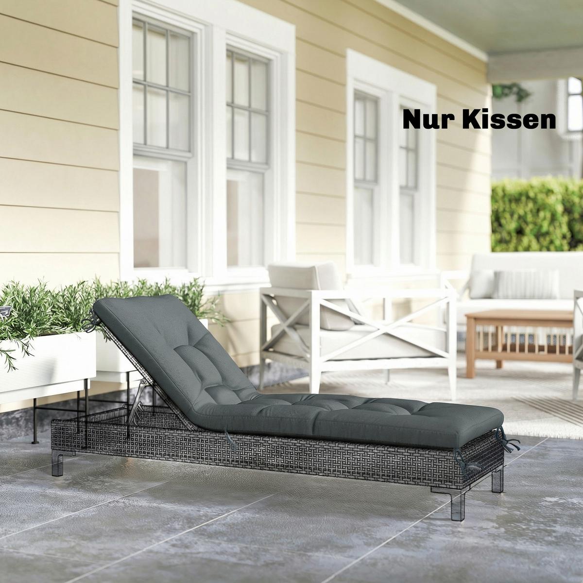 SITZKISSEN aus Polyester & PP-Baumwolle Dunkelgrau - Dunkelgrau, Textil (65/13/198cm) - Outsunny