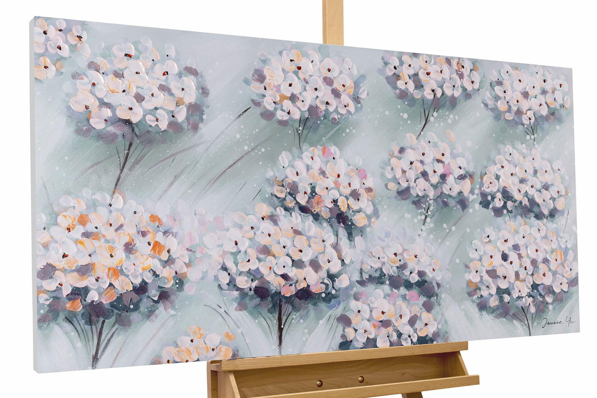 ACRYLBILD HANDGEMALT 120/60 cm - Blau/Grau, Holz/Textil (120/60cm) - KUNSTLOFT
