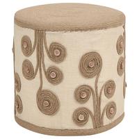 POUF Jute Weiß Diman - Weiß, Textil (40/40/40cm) - Beliani