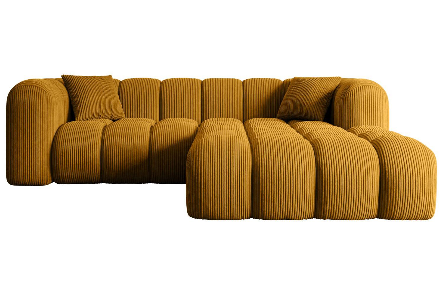ECKSOFA Ottomane Rechts OLEA-L1 - 231x173x74 cm Senfgelb - Currygelb/Schwarz, Holzwerkstoff/Kunststoff (231/173cm) - ALTDECOR
