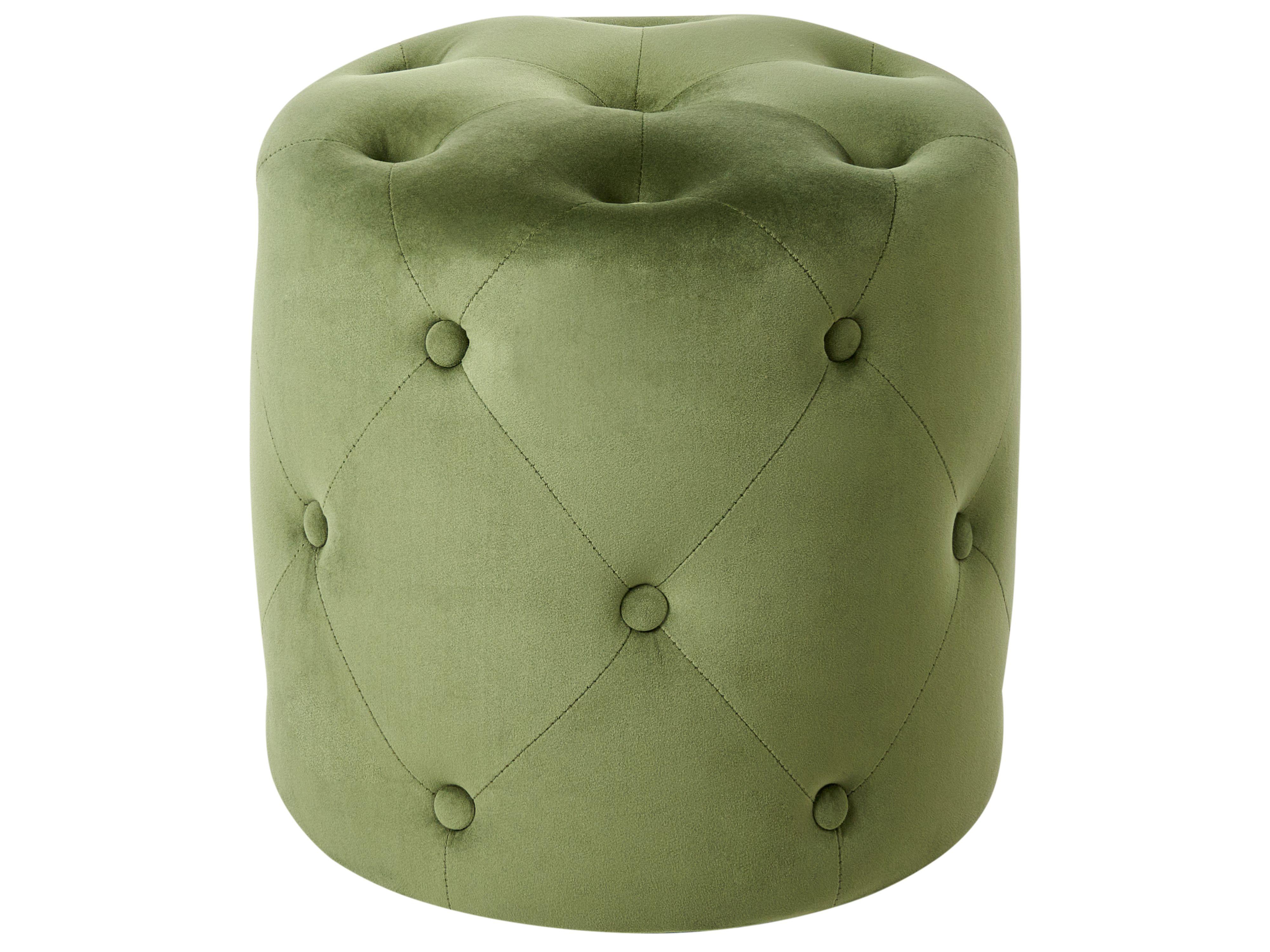POUF Olivgrün Corolla - Grün, Textil (40/40/40cm) - Beliani