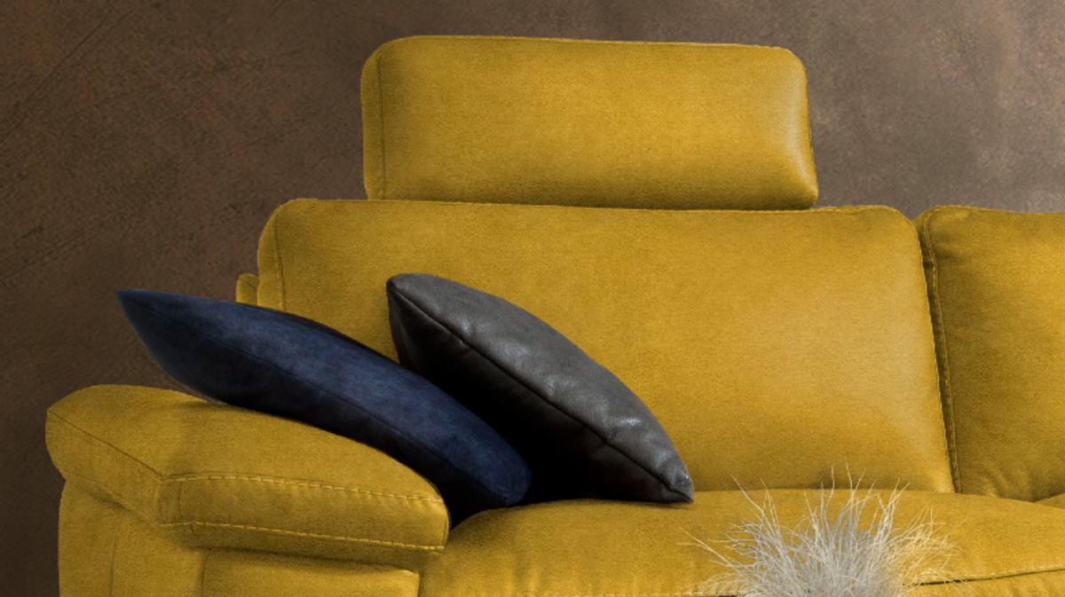 ECKSOFA MOTORISCHER RELAXFUNKTION LOLA Gold Webstoff Relaxfunktion - Goldfarben/Schwarz, Textil (233/178cm) - KAWOLA
