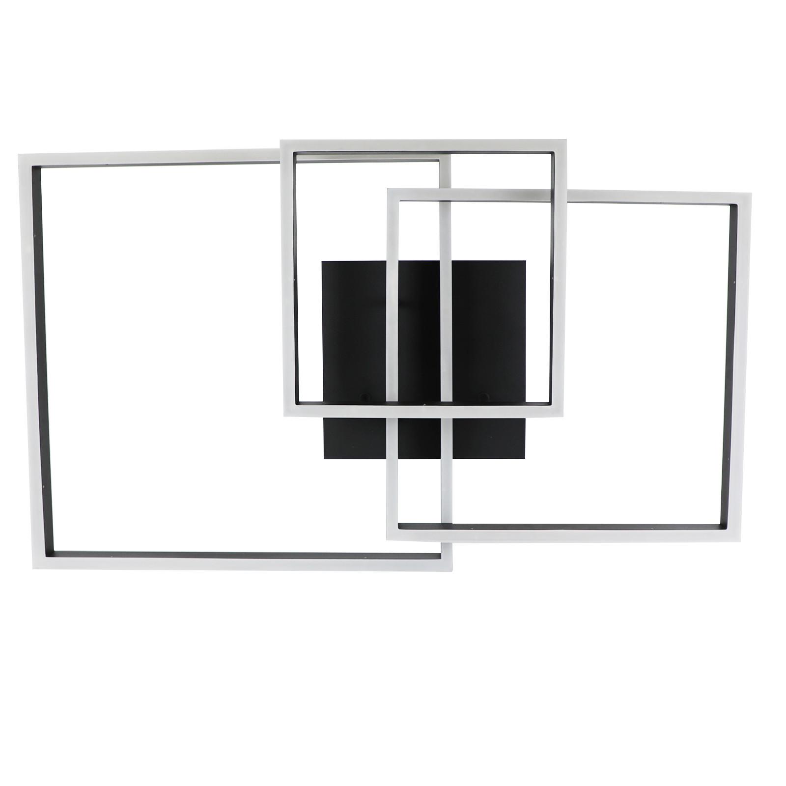 LED-DECKENLEUCHTE Lais 82/58/16 cm - Schwarz, Metall (82/58/16cm) - Nettlife