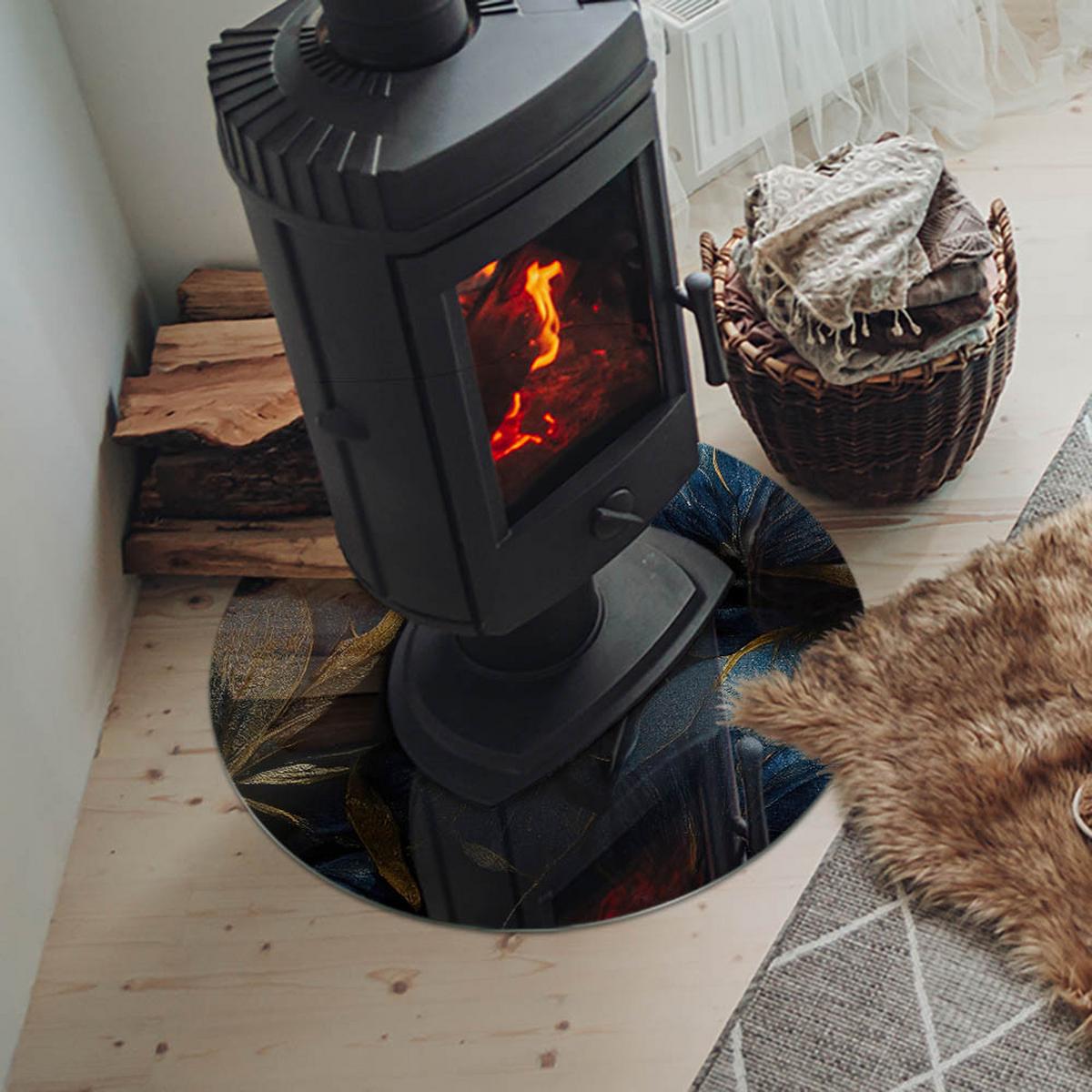 GLASPLATTE für Kamin Ø 60 cm - Dunkelblau, Glas (60/60/0.4cm) - TULUP