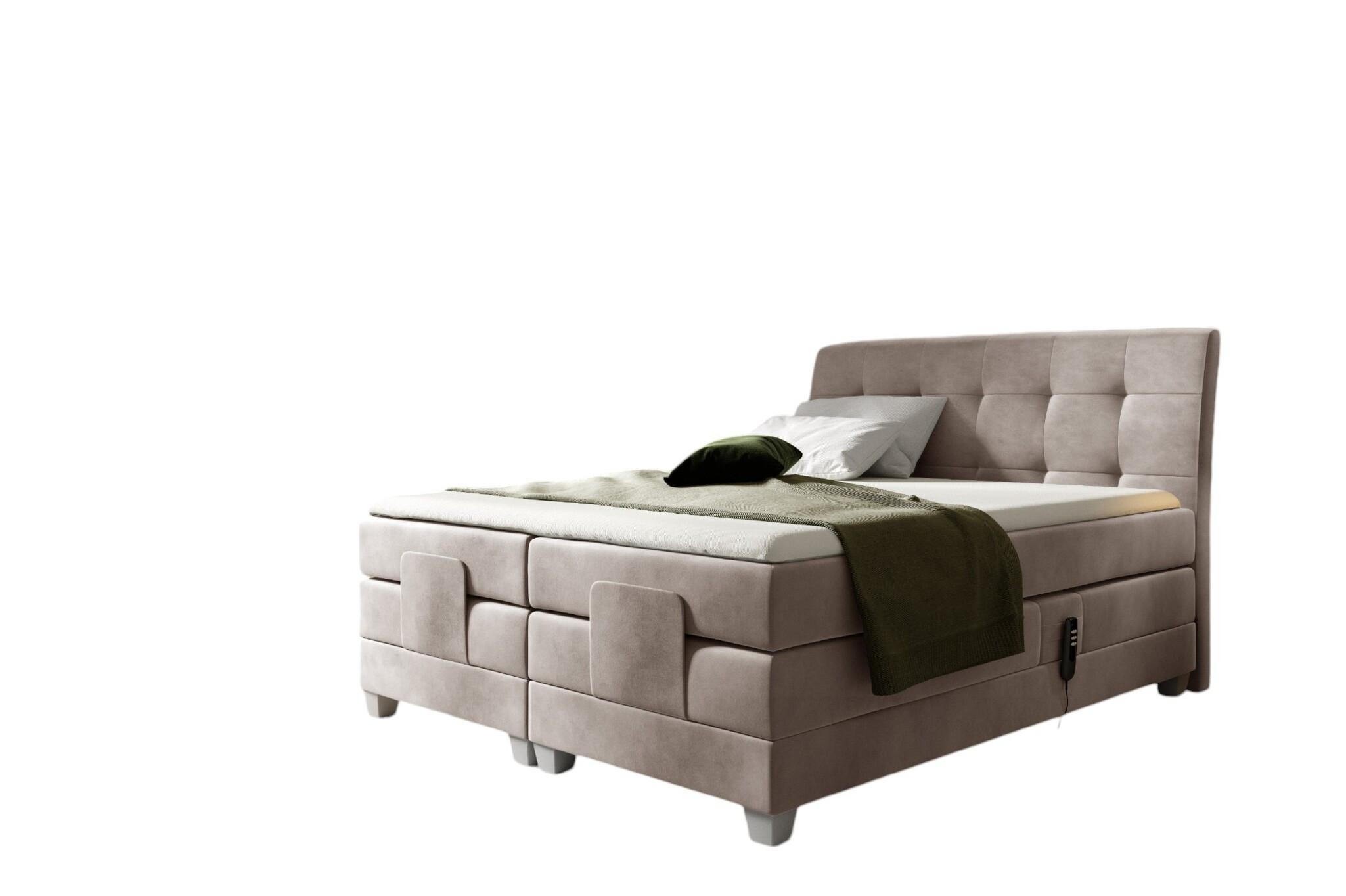 BOXSPRINGBETT Elektrisch Franco - Graubraun, Holzwerkstoff/Textil (180/200cm) - Fun Möbel