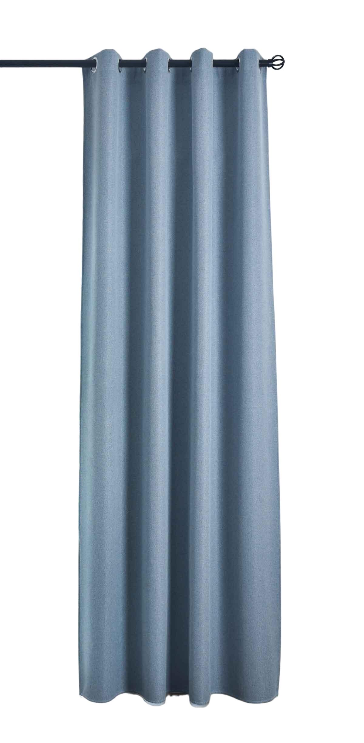 VORHANG MÜNCHEN DARK HxB 245x145 cm Blau - Blau, Textil (145/245/245cm) - Gardinenbox