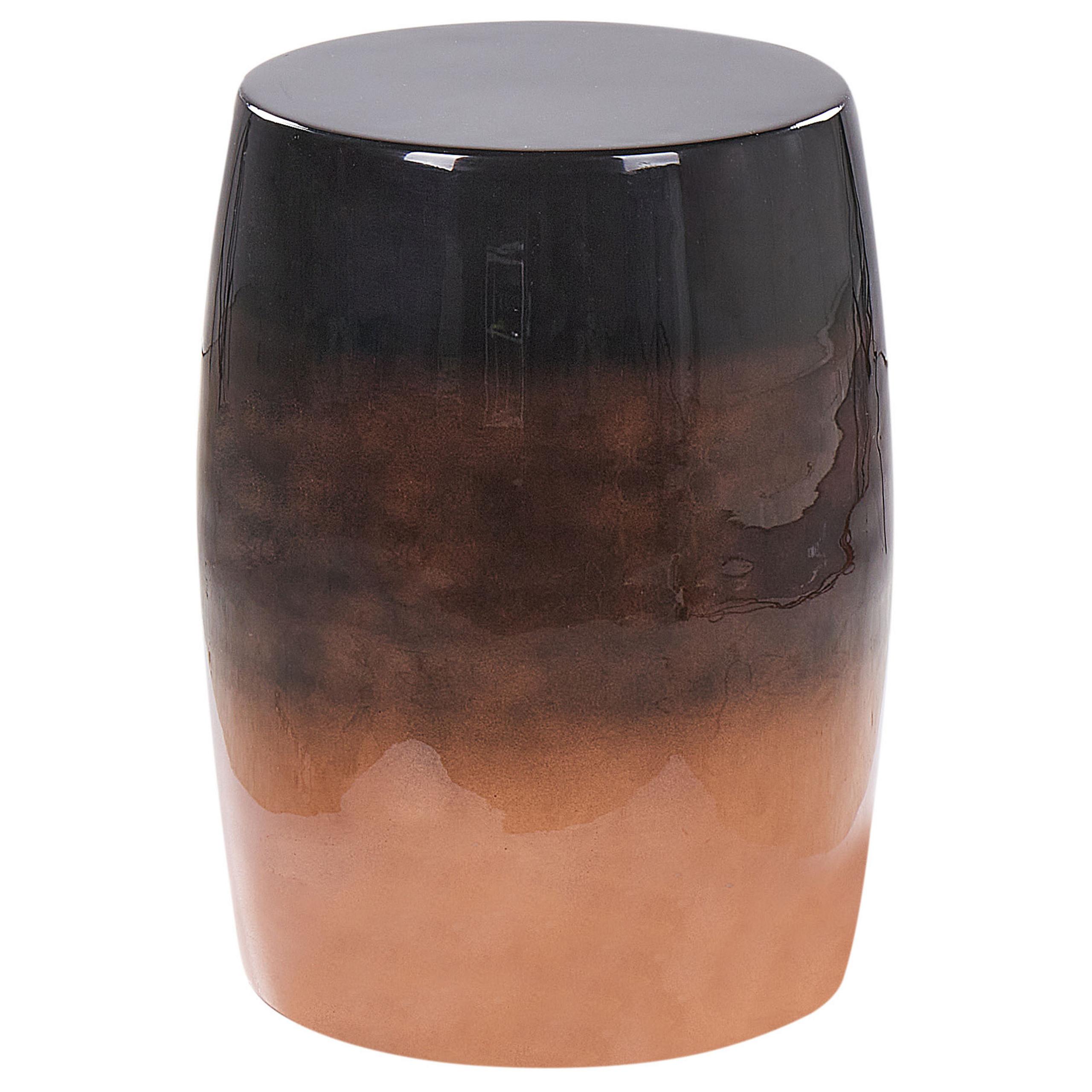 BEISTELLTISCH Metall goldbraun/schwarz rund 26 cm Fraguita - Schwarz/Braun, Metall (40/40/40cm) - Beliani