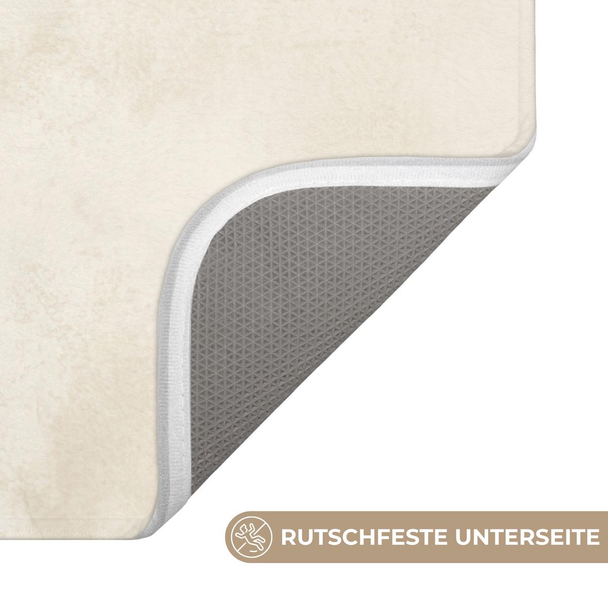 BADEMATTE Japandi - Bambus - Beige 60x40 cm - Ecru, Textil (60/40cm) - OnlyWow