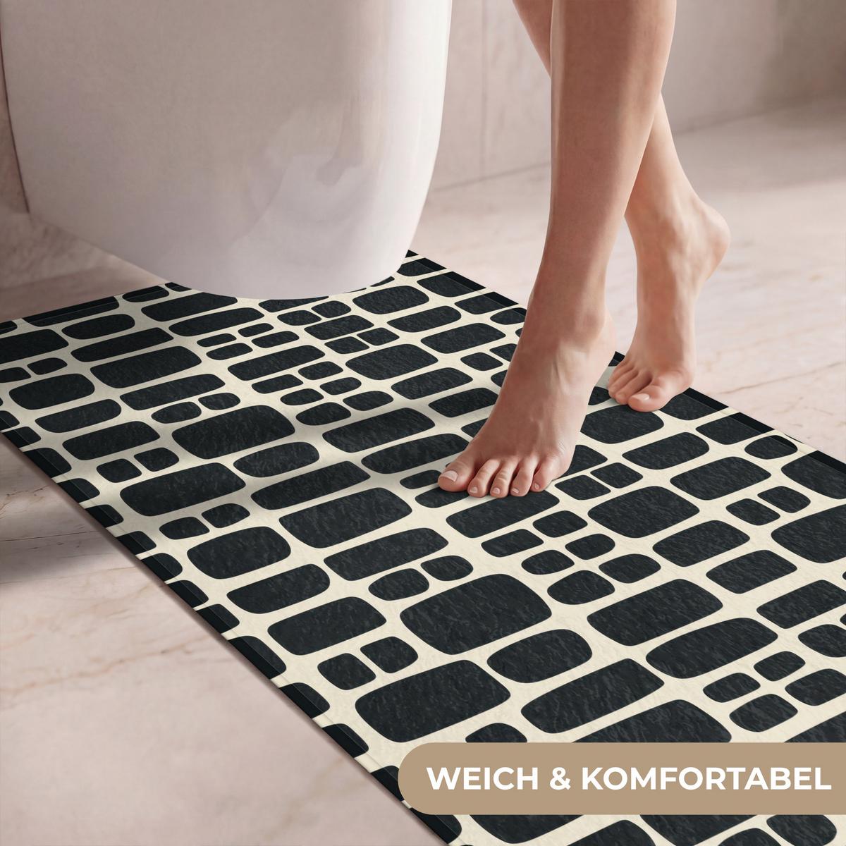 WC-VORLEGER Modern - Bio - Schwarz Toilettenvorleger 60x120 cm - Anthrazit, Textil (60/1cm) - OnlyWow