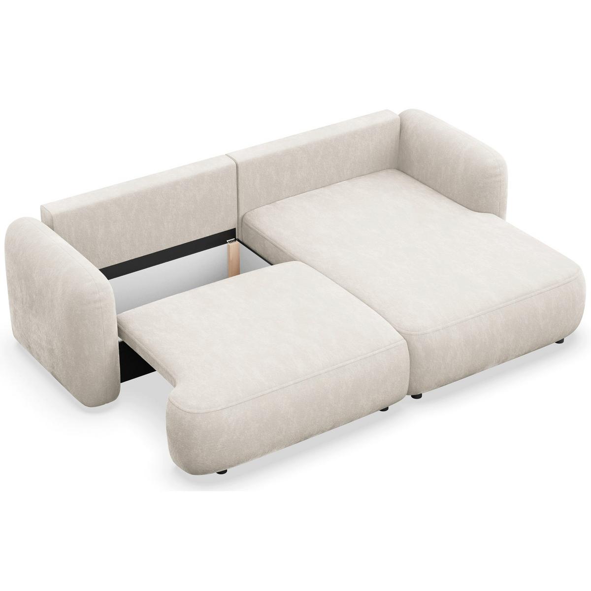ECKSOFA Tvoya Creme-Chenille - Creme/Schwarz, Kunststoff/Textil (175/267cm) - Selsey
