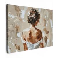 LEINWANDBILD Frau - Farbe - Abstrakt - Beige - Modern Wandbild 40x30 cm - Sandfarben, Textil (40/30cm) - MuchoWow