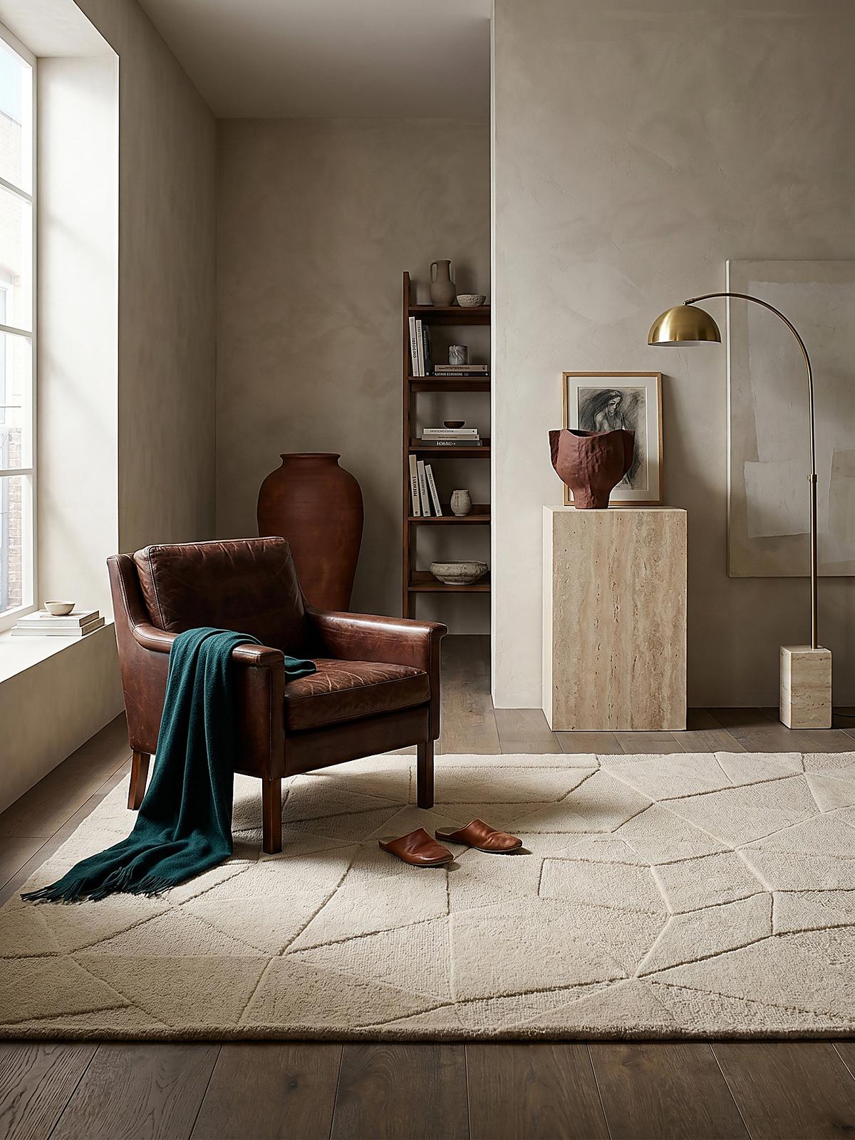 WOLLTEPPICH DEBEN, geometrisch, Natur, 200 x 290 cm - Beige, Textil (290/200cm) - KADIMA DESIGN