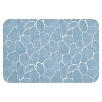 BADEMATTE Organisch - Muster - Blau Badvorleger 90x60 cm - Hellblau, Textil (90/60cm) - OnlyWow