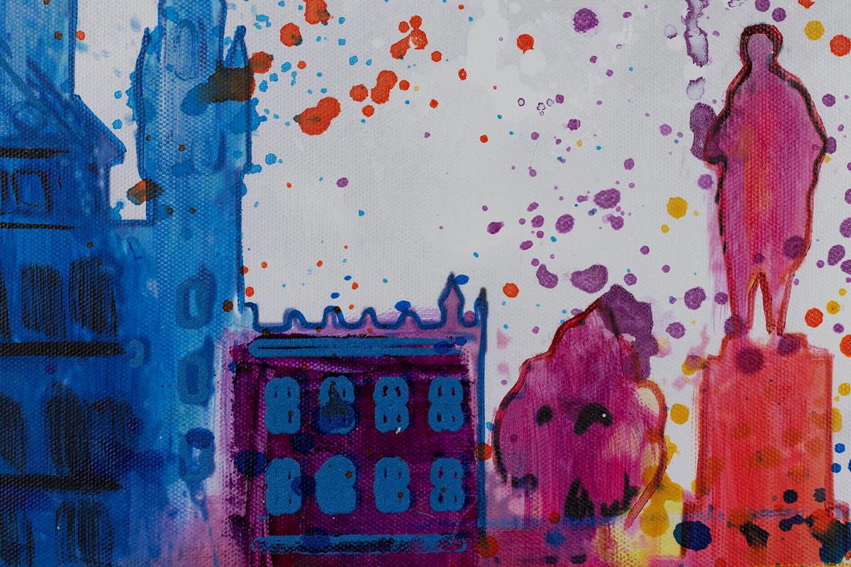 ACRYLBILD HANDGEMALT 120/60 cm - Multicolor/Grau, Holz/Textil (120/60cm) - KUNSTLOFT