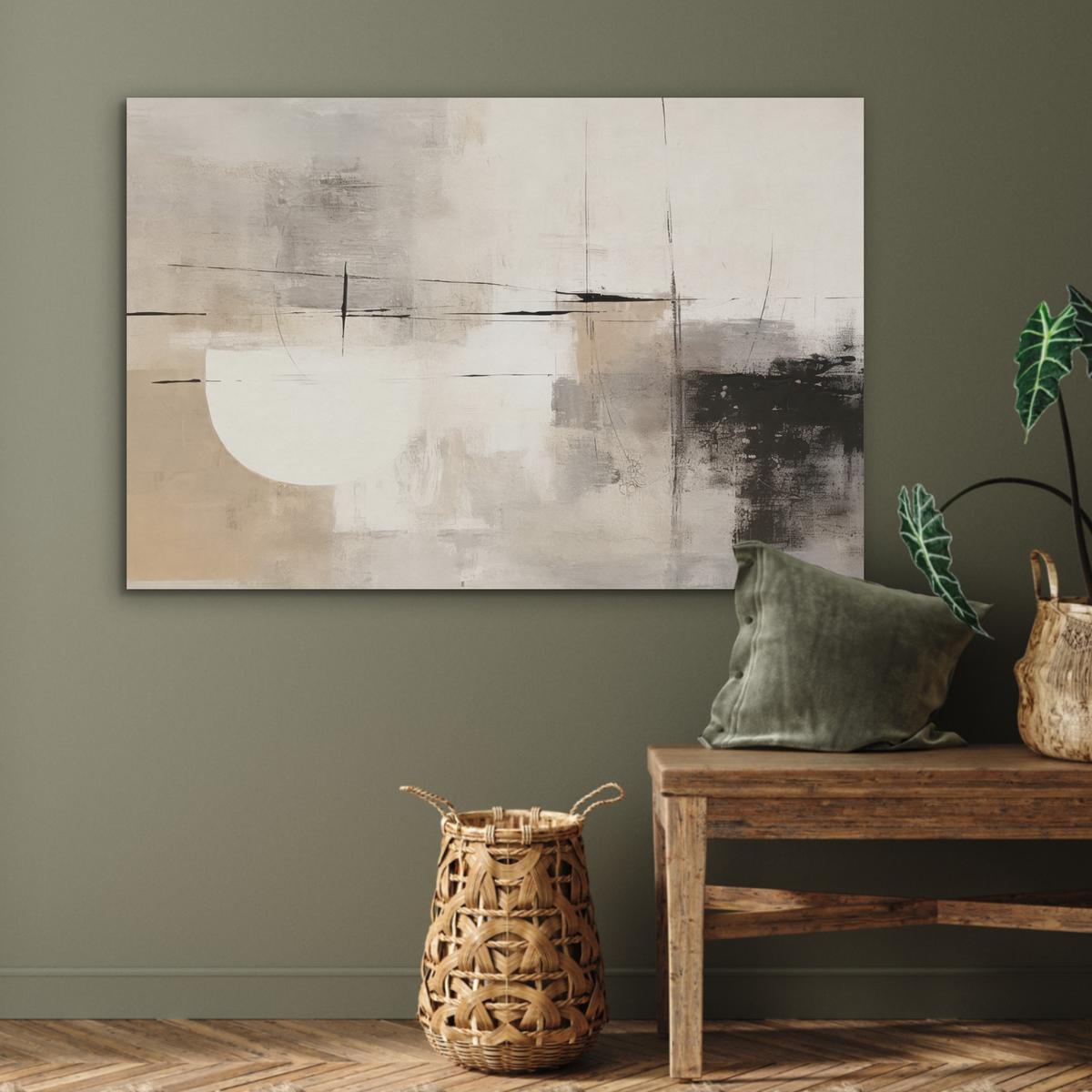 AKUSTIKBILD Abstrakt - Kunst - Grau Akustikpaneele 90x60 cm - Hellgrau, Kunststoff (90/60/0.9cm) - MuchoWow
