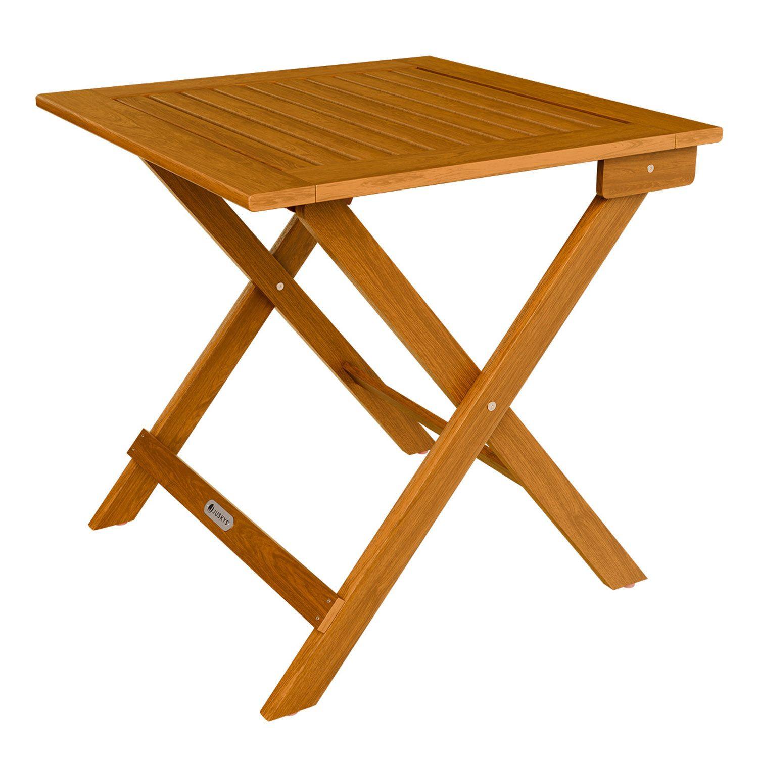GARTENBEISTELLTISCH Zadar natur 46x46x46 cm - Naturfarben, Holz (46/46/46cm) - Juskys