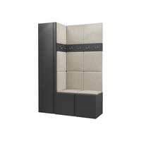 GARDEROBEN-SET Orion IX - Beige/Graphitfarben, Holzwerkstoff/Kunststoff (124/186/46cm) - MIRJAN24
