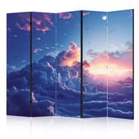 PARAVENT Einseitig Bedruckter 5-tlg 225x172 cm Himmel Voller Wolken - Blau, Holz/Textil (225/172/3cm) - Muralo