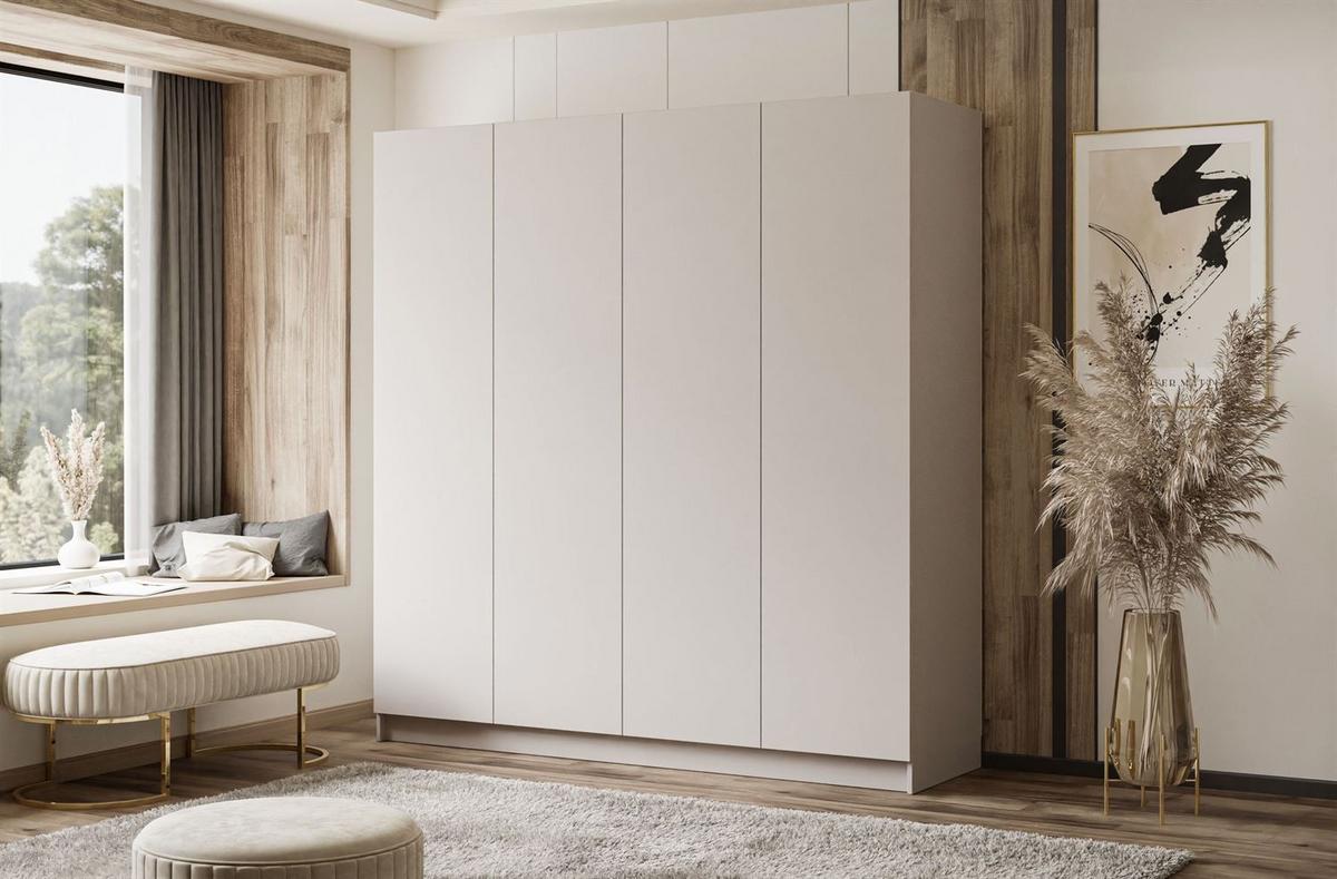 KLEIDERSCHRANK AUREL 4D in KASCHMIR - Kaschmir/Beige, Holzwerkstoff (200/200/57cm) - Lookway