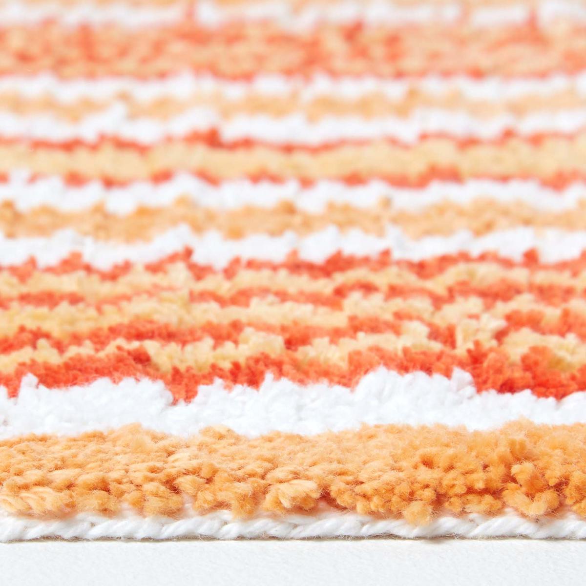 BADEMATTE 40/60 cm gestreift, Baumwolle - Orange, Textil (40/60cm) - Homescapes