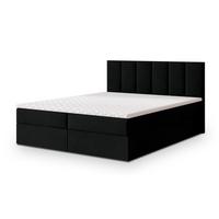 BOXBETT MERIL 180x200 cm mit Matratze und Topper - Schwarz - Schwarz, Holz (180/200cm) - MASSENO